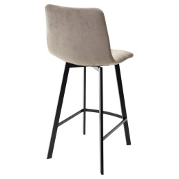 Полубарный стул CHILLI-QB SQUARE латте #25, велюр / черный каркас (H=66cm) М-City