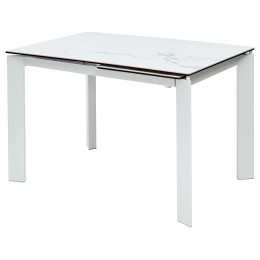 Стол CORNER 120 HIGH GLOSS STATUARIO керамика/ белый каркас М-City