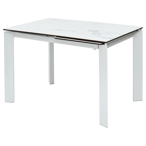 Стол CORNER 120 HIGH GLOSS STATUARIO керамика/ белый каркас М-City