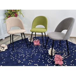 Стул РАМОУНЗ, цвет бежевый #V04, велюр/ черный каркас М-City