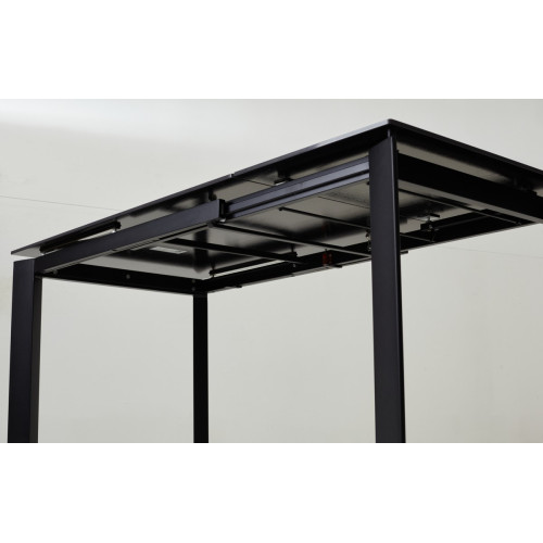 Стол CORNER 120 MATT BLACK MARBLE SINTERED STONE/ BLACK М-City