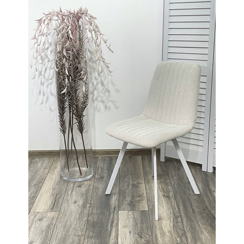 Стул ELVIS WZ2042-18 белая галька фактурный велюр / белый каркас М-City