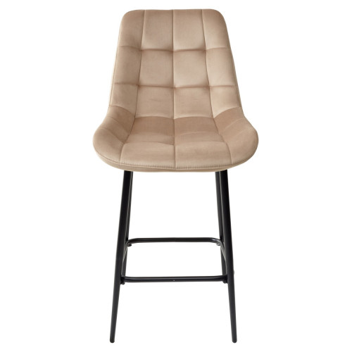 Полубарный стул ХОФМАН, цвет капучино #H65, велюр / черный каркас H=63cm М-City