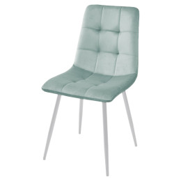 Стул BARI UF910-15 LIGHT GREEN, велюр / белый каркас М-City