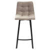 Полубарный стул CHILLI-QB SQUARE латте #25, велюр / черный каркас (H=66cm) М-City
