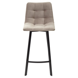 Полубарный стул CHILLI-QB SQUARE латте #25, велюр / черный каркас (H=66cm) М-City