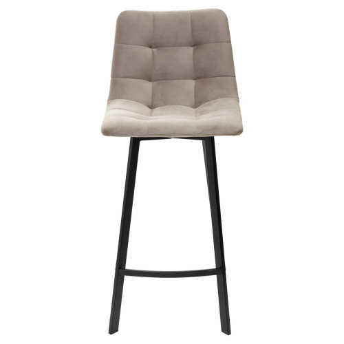 Полубарный стул CHILLI-QB SQUARE латте #25, велюр / черный каркас (H=66cm) М-City