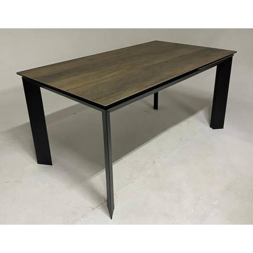 Стол CREMONA 160 KL-61 под дерево, итальянская керамика/ черный каркас М-City