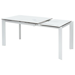 Стол CORNER 120 HIGH GLOSS STATUARIO керамика/ белый каркас М-City