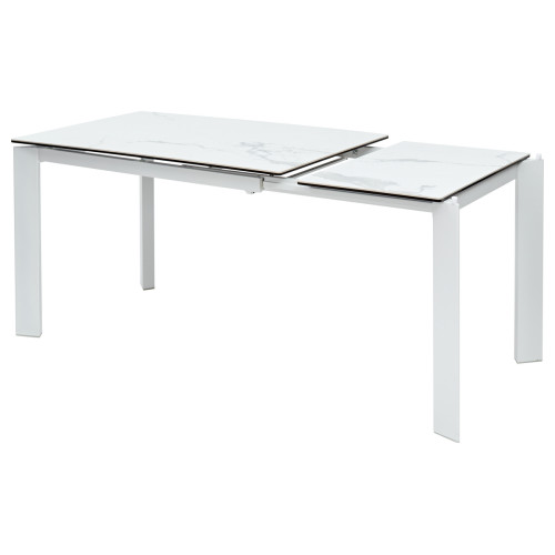 Стол CORNER 120 HIGH GLOSS STATUARIO керамика/ белый каркас М-City