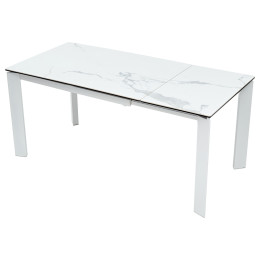 Стол CORNER 120 HIGH GLOSS STATUARIO керамика/ белый каркас М-City