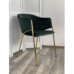 Стул DILL BLUVEL-78 GREEN, велюр/ золотой каркас, М-City