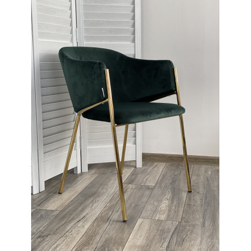 Стул DILL BLUVEL-78 GREEN, велюр/ золотой каркас, М-City