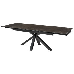 Стол ALTO 160 KL-135 Темно-серый мрамор матовый, итальянская керамика/ BLACK М-City