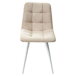 Стул CHILLI-Q бежевый #5, велюр / белый каркас М-City