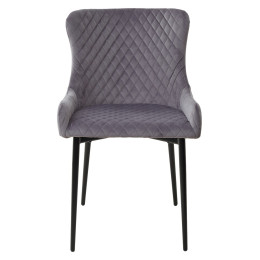 Стул САЛЬЕРИ, цвет темно-серый #C07, велюр / черный каркас М-City