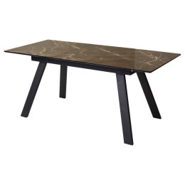 Стол Морис 140 БРАУН, стекло / черный М-City