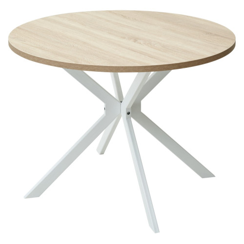 Стол ВЕГА D100 Дуб Бардолино/ белый каркас М-City