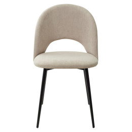 Стул РАМОУНЗ, цвет бежевый #V04, велюр/ черный каркас М-City