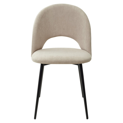 Стул РАМОУНЗ, цвет бежевый #V04, велюр/ черный каркас М-City