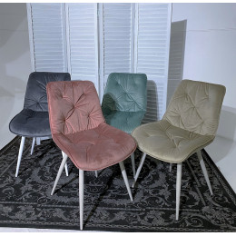 Стул MONACO UF910-15 LIGHT GREEN, велюр/белый каркас M-City