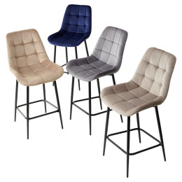 Полубарный стул ХОФМАН, цвет капучино #H65, велюр / черный каркас H=63cm М-City