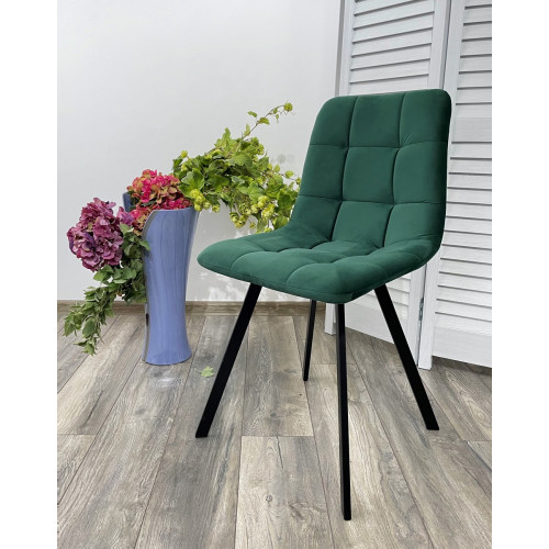 Стул CHILLI-Q SQUARE зеленый #19, велюр / черный каркас М-City