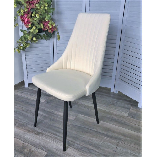 Стул Руссо Premier 01 Сливочный, велюр / черный каркас M-City БЕЗ НДС