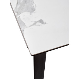 Стол CREMONA 160 MATTE STATUARIO Белый мрамор матовый, керамика/ черный каркас М-City