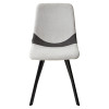 Стул ELLEN WZ2042-18 белая галька, фактурный велюр/ RU-07 серая сталь/ черный каркас М-City