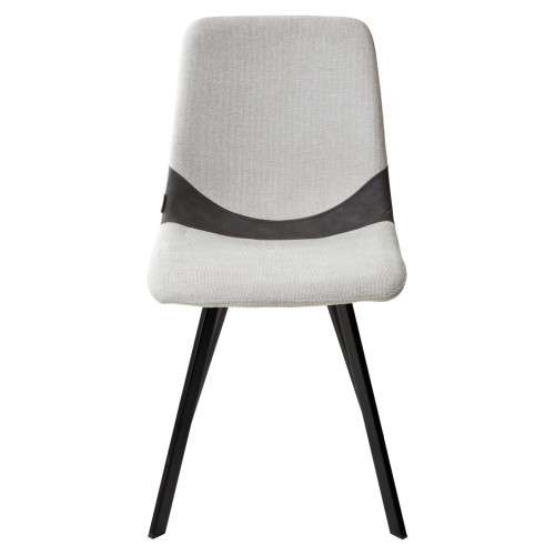 Стул ELLEN WZ2042-18 белая галька, фактурный велюр/ RU-07 серая сталь/ черный каркас М-City