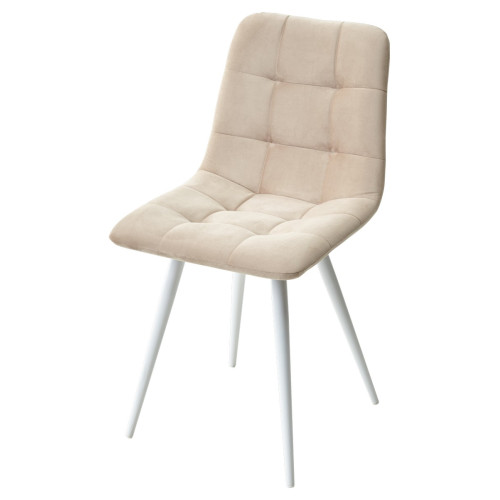Стул CHILLI-Q бежевый #5, велюр / белый каркас М-City