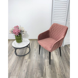Стул BRANDY-X РОЗОВЫЙ #15, велюр / черный каркас М-City