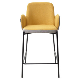 Полубарный стул NYX (H=65cm) VF106 желтый / VF120 серый М-City