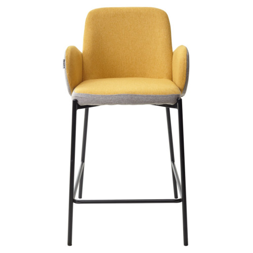 Полубарный стул NYX (H=65cm) VF106 желтый / VF120 серый М-City