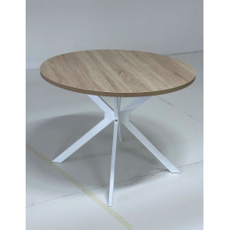 Стол ВЕГА D100 Дуб Бардолино/ белый каркас М-City