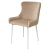Стул САЛЬЕРИ, цвет бежевый #C03, велюр / белый каркас М-City