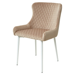 Стул САЛЬЕРИ, цвет бежевый #C03, велюр / белый каркас М-City