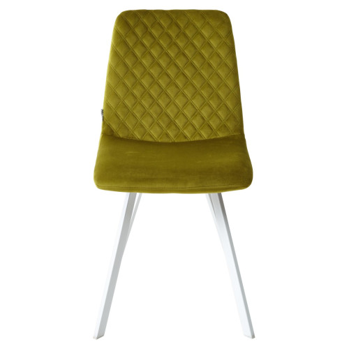 Стул DAIQUIRI BLUVEL-75 OLIVA / белый каркас, велюр М-City