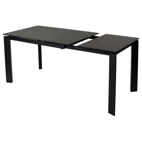 Стол CORNER 120 MATT BLACK MARBLE SINTERED STONE/ BLACK М-City