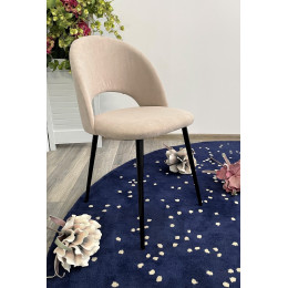 Стул РАМОУНЗ, цвет бежевый #V04, велюр/ черный каркас М-City