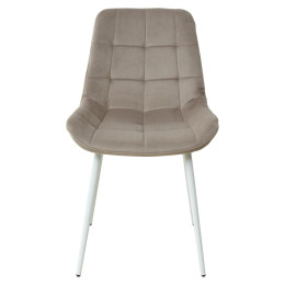 Стул ХОФМАН, цвет светло-коричневый #H61, велюр / белый каркас 4 шт./1 к М-City