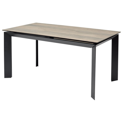 Стол CREMONA 160 KL-61 под дерево, итальянская керамика/ черный каркас М-City