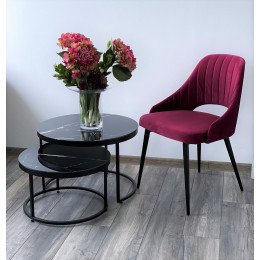 Стул FANTINE-LS ВИННЫЙ #16, велюр / черный каркас М-City