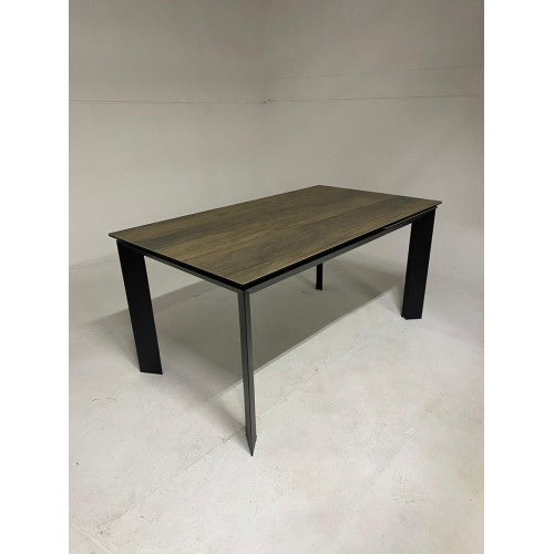 Стол CREMONA 160 KL-61 под дерево, итальянская керамика/ черный каркас М-City