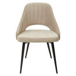 Стул FANTINE-LS БЕЖЕВЫЙ #5, велюр / черный каркас М-City