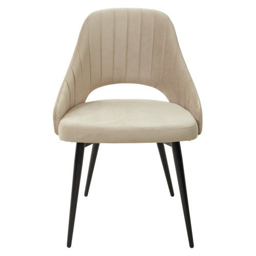 Стул FANTINE-LS БЕЖЕВЫЙ #5, велюр / черный каркас М-City