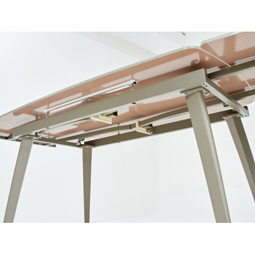 Стол ELIOT 120 GREY9 матовое стекло цвет шампань/ GREY9 каркас М-City