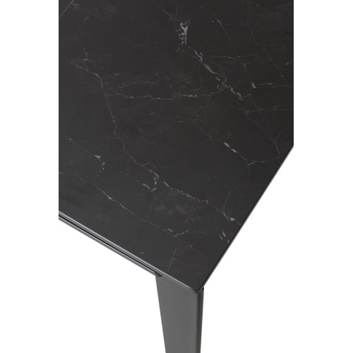 Стол CORNER 120 MATT BLACK MARBLE SINTERED STONE/ BLACK М-City