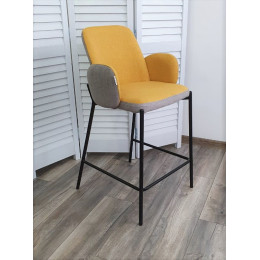 Полубарный стул NYX (H=65cm) VF106 желтый / VF120 серый М-City